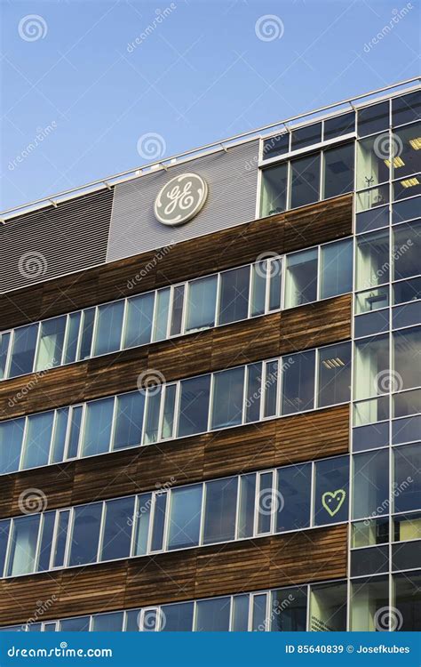 General Electric Company Logo on the Headquarters Building on February ...