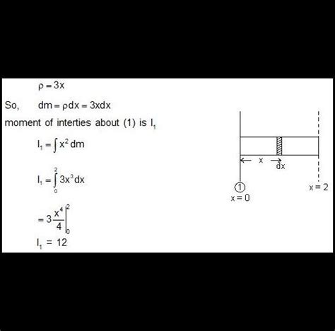 The mass per unit length of a rod (length 2 m) varies as r = 3x kg/m.