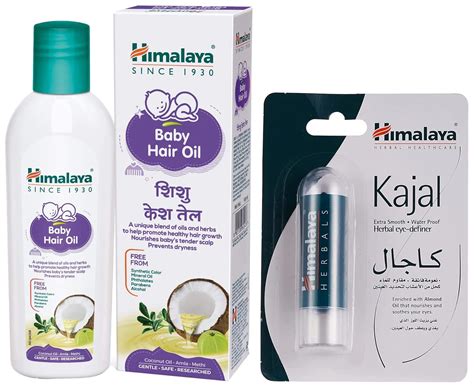 Himalaya Baby Hair Oil 200 ml(1 Count) & Himalaya Herbals Kajal, Black ...