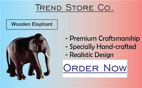 Buy Trend Store Wooden Handmade Elephant Showpiece Statue | Elephant ...