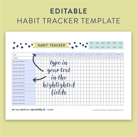This Free Printable Habit Tracker will Help you Reach your Goals