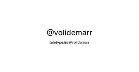 @volidemarr — Teletype