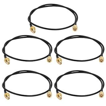 uxcell 5pcs RG174 Coaxial Antenna Extension Cable SMA Female to Male ...