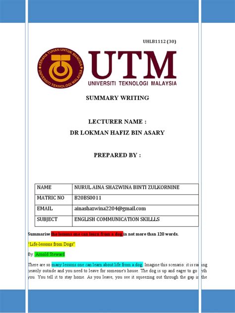 Summary Writing | PDF