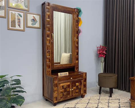 WoodVestal Sheesham Wood Dressing Table - Wooden Niwars Design | Wooden ...