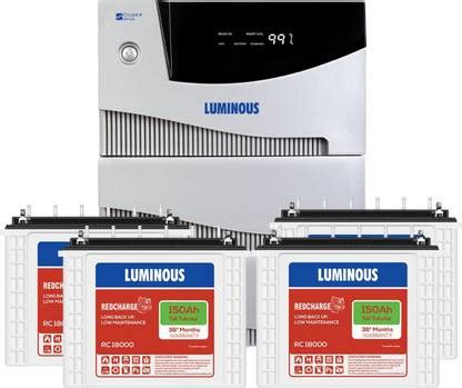 LUMINOUS Cruze 4KVA Inverter with RC 18000 Battery (4 Batteries ...