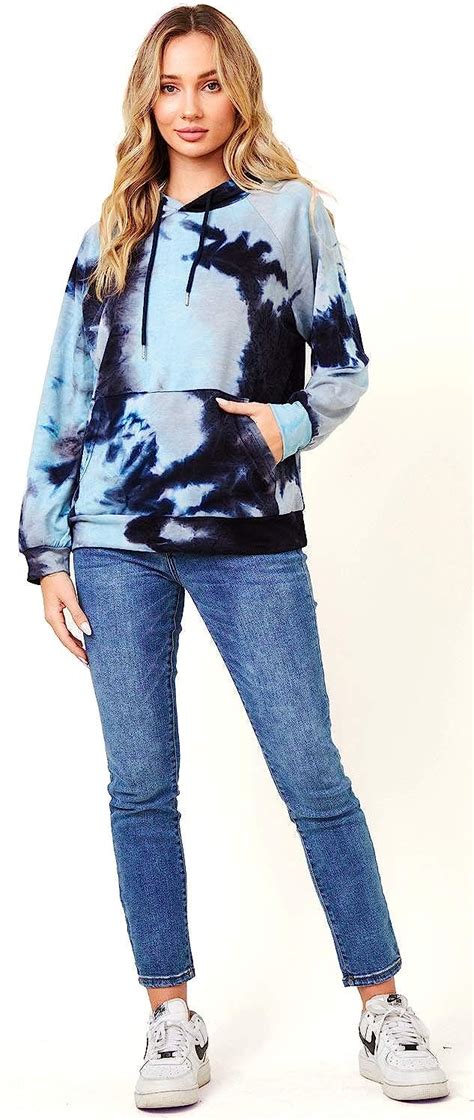 Buy The Classic Brand Women's Hoodie - Casual Tie Dye French Terry Long ...