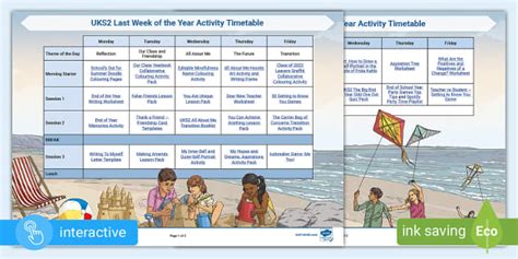 UKS2 End of the Year Timetable (teacher made) - Twinkl