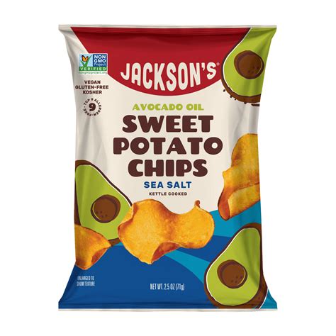 Jackson's Sea Salt Sweet Potato Chips in Avocado Oil 2.5oz (Pack of 14 ...