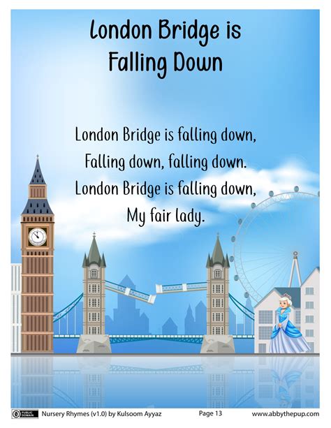 London Bridge is Falling Down Nursery Rhyme | Free Printable Papercraft ...
