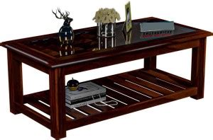 Ritika Woodcraft Solid Sheesham Wood Coffee Center Table With Glass Top ...