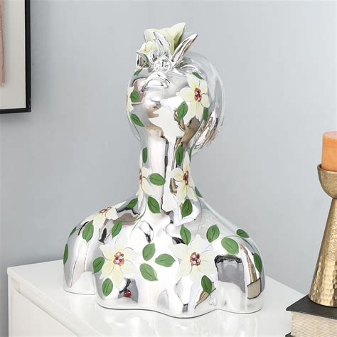 Decorative Woman Head Resin Showpiece (Small, Silver) – Nilkamal Homes
