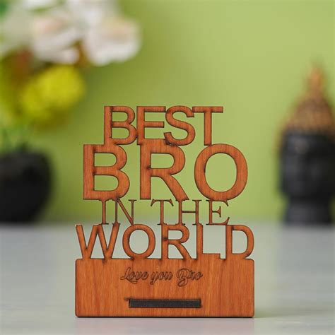 eCraftIndia Best Brother in The World Wooden Showpiece Gift | Unique ...