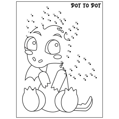 Dragon connect the dots Dot to Dot activities 12005110 Vector Art at ...