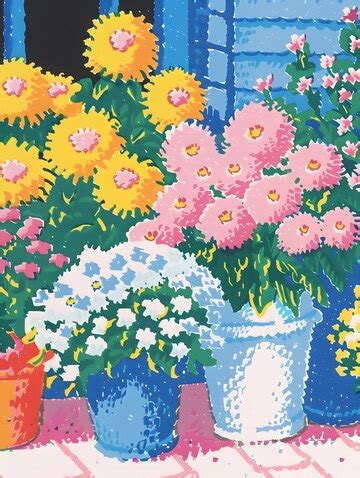 Premium Photo | Beautiful flower shop illustration in pink and blue ...