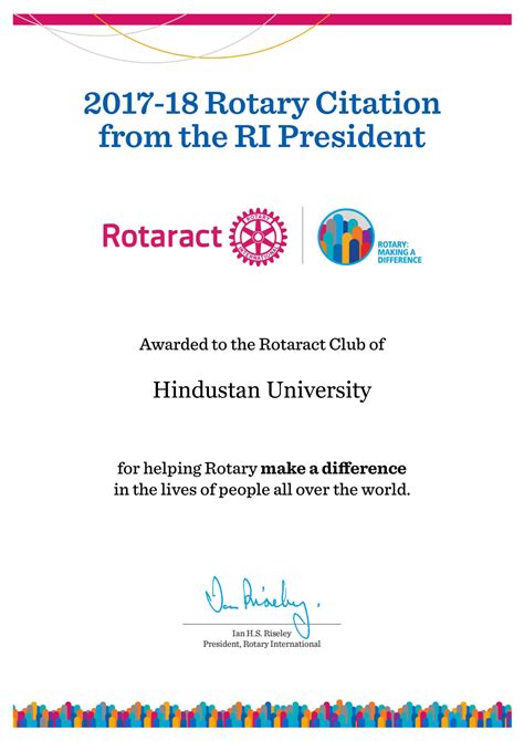 CERTIFICATE OF APPRECIATION- Hindustan Institute of Technology and Science