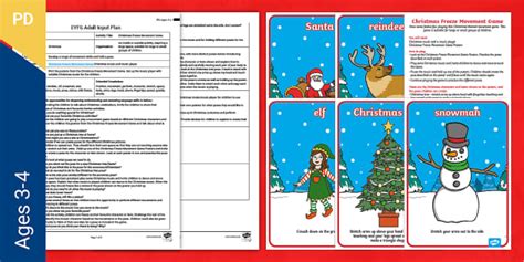 EYFS Christmas Freeze Movement Game Plan and Resource Pack