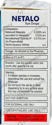 Netalo 0.028 %W/V Eye Drop (3): Uses, Side Effects, Price & Dosage ...