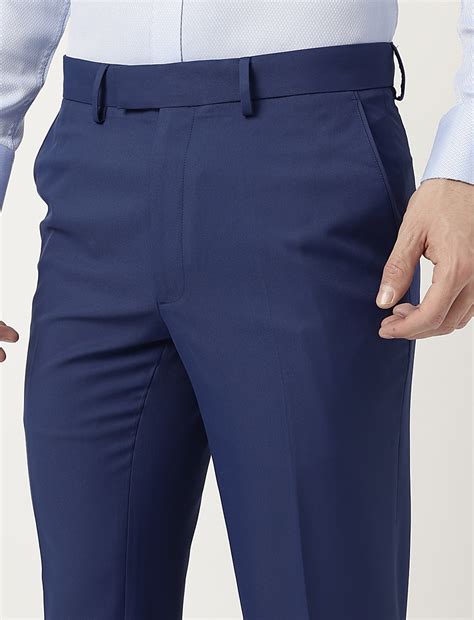 Buy Slim Fit Solid Trousers at Marks & Spencer