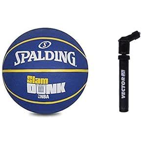 Spalding Rubber Nba Slamdunk Rubber Basketball With Air Pump, Blue ...