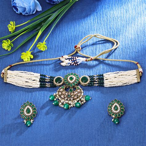 Sukkhi Stunning Gold Plated Choker Necklace Set For Women - Sukkhi.com