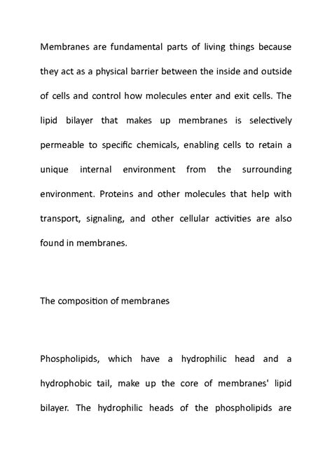 Membrane - dvs - Membranes are fundamental parts of living things ...