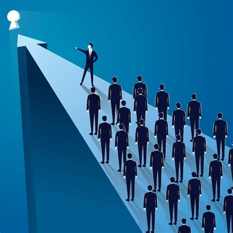 Business leadership concept, manager leading team group of business ...