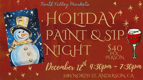 Holiday Paint & Sip Night, 2185 North St, Anderson, CA, United States ...