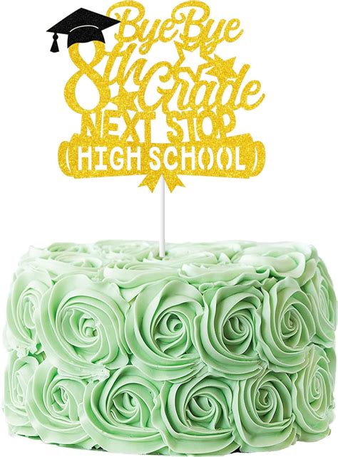 Weimaro Bye Bye 8TH Grade Next Stop High School Cake Topper, India | Ubuy
