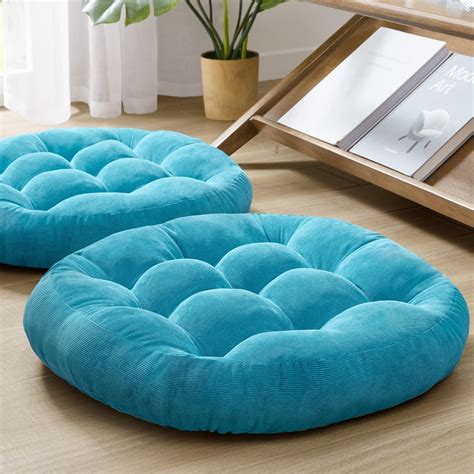Amazon.com: Meditation Floor Pillow Set of 2, Round Large Pillows ...