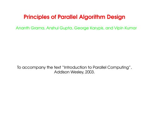 Unit-ii-hpc - asss - Principles of Parallel Algorithm Design Ananth ...