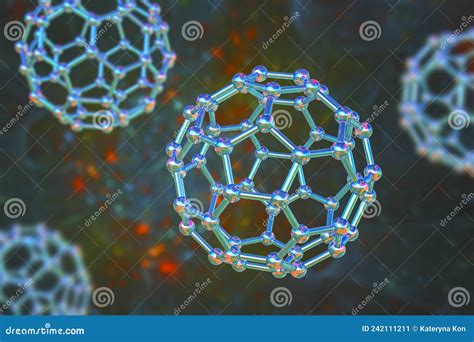 Buckyball, or Buckminsterfullerene Molecule, 3D Illustration Stock Illustration - Illustration ...