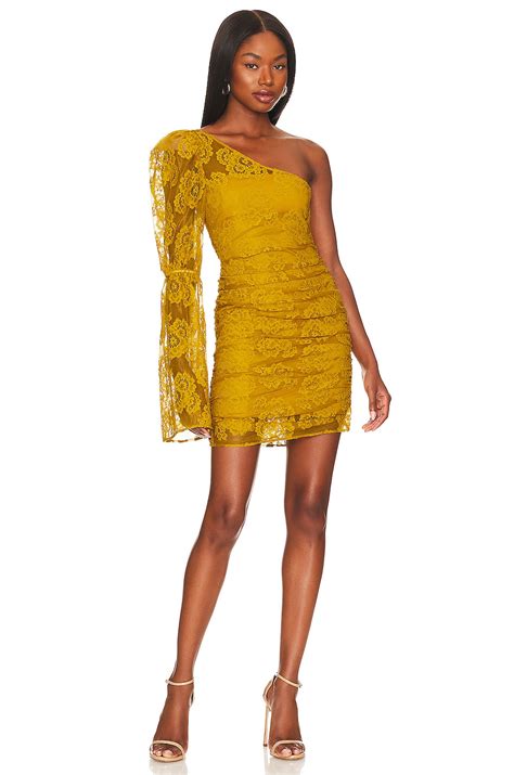 For Love & Lemons Tiana Mini Dress in Yellow | REVOLVE