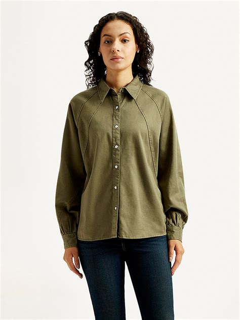Women's Solid Spread Collar Shirt – Levis India Store