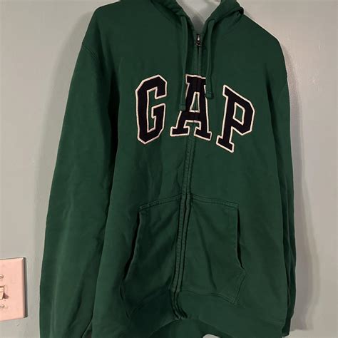 GAP zip-up hoodie marked XL, but fits like a Large.... - Depop