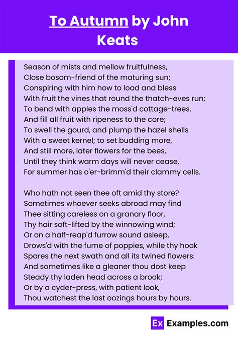 To Autumn Poem by John Keats to Download