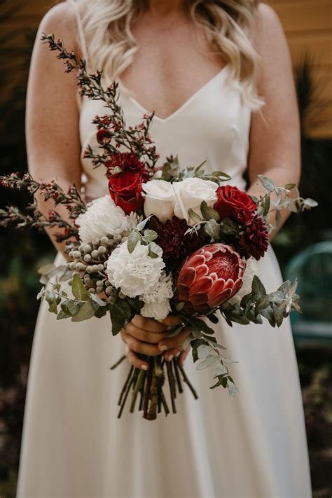 Rustic, native, boho wedding bouquet | Burgundy wedding flowers, Boho ...