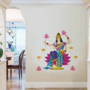 rawpockets 10 cm Goddess Lakshmi Blessing Gold Self Adhesive Sticker ...