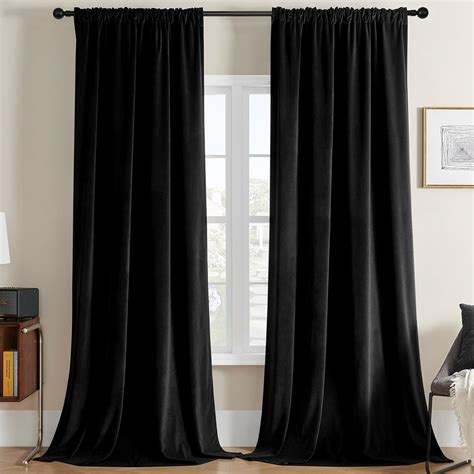 Joydeco Black Velvet Curtains
