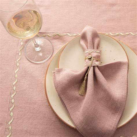 Haldane Table Linen Set Dusty Rose – Tabi