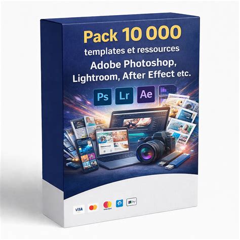 Pack 10 000 templates et ressources Adobe Photoshop, Lightroom, After ...