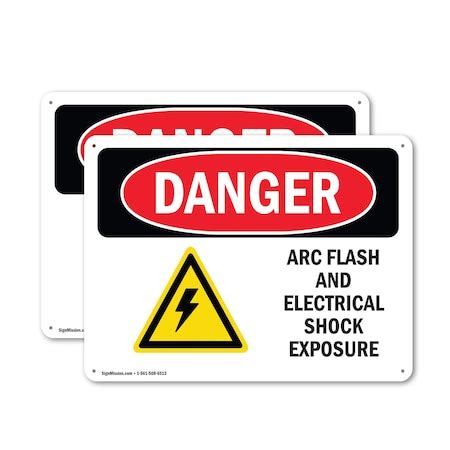 Signmission ARC Flash And Electrical Shock Danger Sign, Plastic, 10in W ...