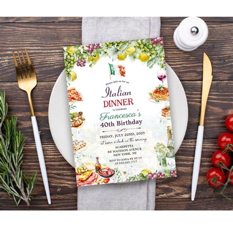 ANY EVENT - Italian Dinner Birthday Invitation | Zazzle | Italian ...