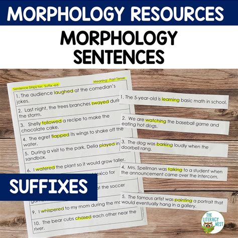Morphology Sentences Inflectional & Derivational Suffixes - The Literacy Nest