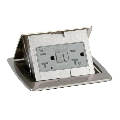 Kitchen Countertop Pop Up Electrical Outlet, 20A GFCI, Stainless Steel ...