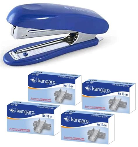 Kangaro HS-10 EN Stapler With 4 Packs of No 10-1M Staple Pin Quick ...