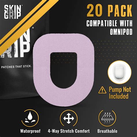 Buy Skin Grip CGM Patches for Insulet Omnipod (20-Pack), Waterproof ...