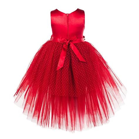 Toy Balloon Kids Maroon High-Low Girls Party Wear Dress - StarAndDaisy