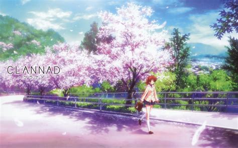 Anime Cherry Blossom Desktop Wallpaper - PixelsTalk