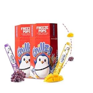 Chillzy Freeze Pops - 24 All-Natural Ice Pops (Mango Tango + Grape ...